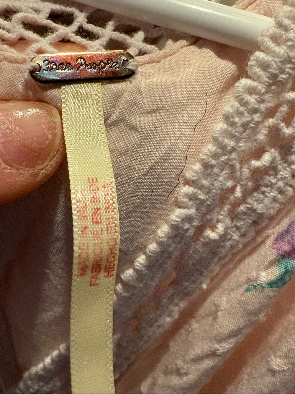 Free People Pale Pink Crochet-Trim Dress - Picture 2 of 3
